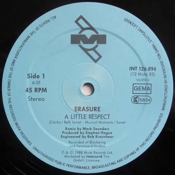 Erasure : A Little Respect (12", Maxi)