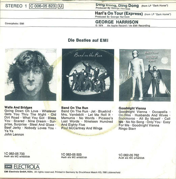 George Harrison : Ding Dong, Ding Dong (7", Single)