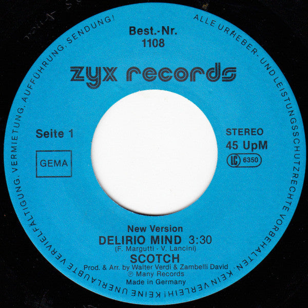 Scotch : Delirio Mind (New Version) (7", Single)