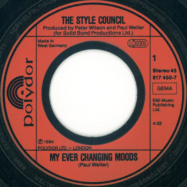 The Style Council : My Ever Changing Moods (7", Single)
