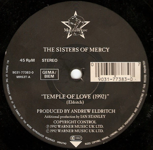 The Sisters Of Mercy : Temple Of Love (1992) (12", Single)