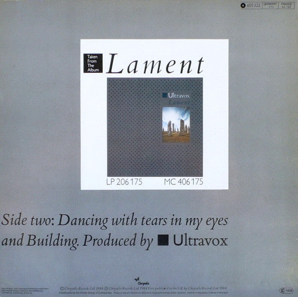 Ultravox : Dancing With Tears In My Eyes (Special Re-Mix) (12", Maxi)