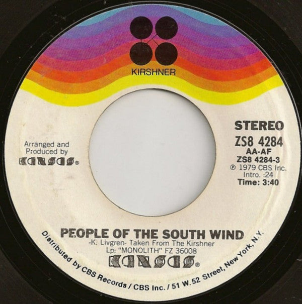 Kansas (2) : People Of The South Wind (7", Single)