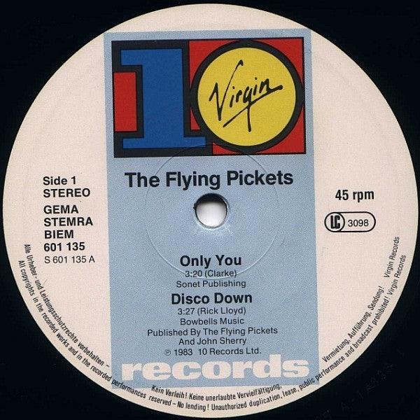The Flying Pickets : Only You (12", Maxi)