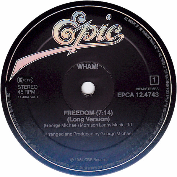 Wham! : Freedom (Long Version) (12", Maxi)