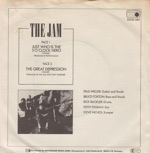 The Jam : Just Who Is The 5 O'Clock Hero / The Great Depression (7", Single)