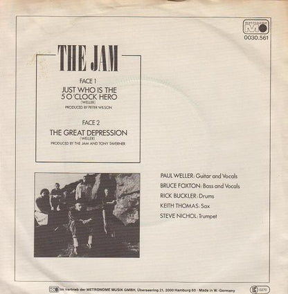 The Jam : Just Who Is The 5 O'Clock Hero / The Great Depression (7", Single)