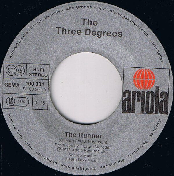 The Three Degrees : The Runner (7", Single)
