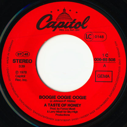 A Taste Of Honey : Boogie Oogie Oogie (7", Single)