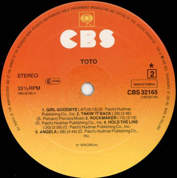 Toto : Toto (LP, Album, RE)