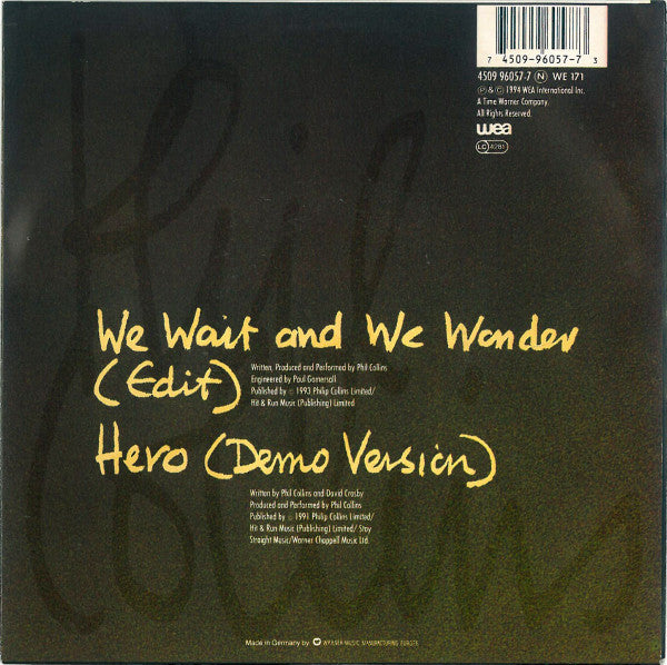 Phil Collins : We Wait And We Wonder (7", Single)