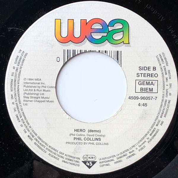 Phil Collins : We Wait And We Wonder (7", Single)