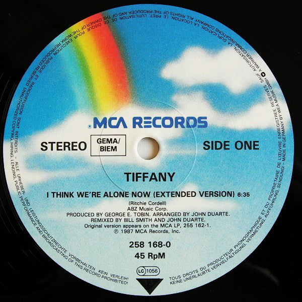 Tiffany : I Think We're Alone Now (Extended Version) (12", Single)