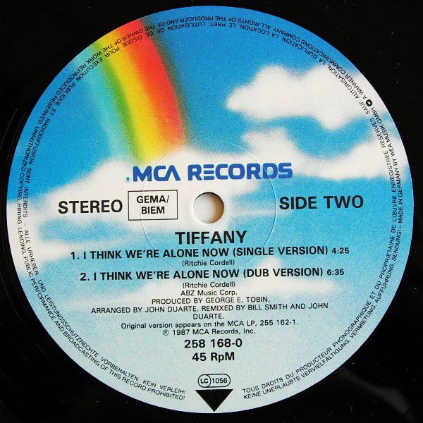 Tiffany : I Think We're Alone Now (Extended Version) (12", Single)