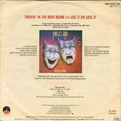 Mötley Crüe : Smokin' In The Boys Room (7", Single)