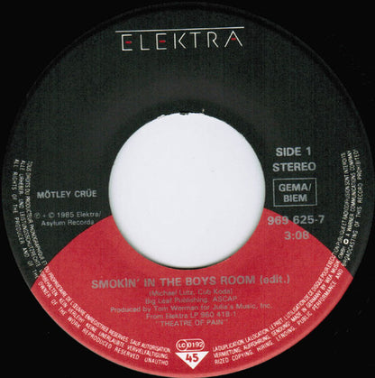 Mötley Crüe : Smokin' In The Boys Room (7", Single)
