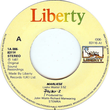 Fischer-Z : Marliese (7", Single)