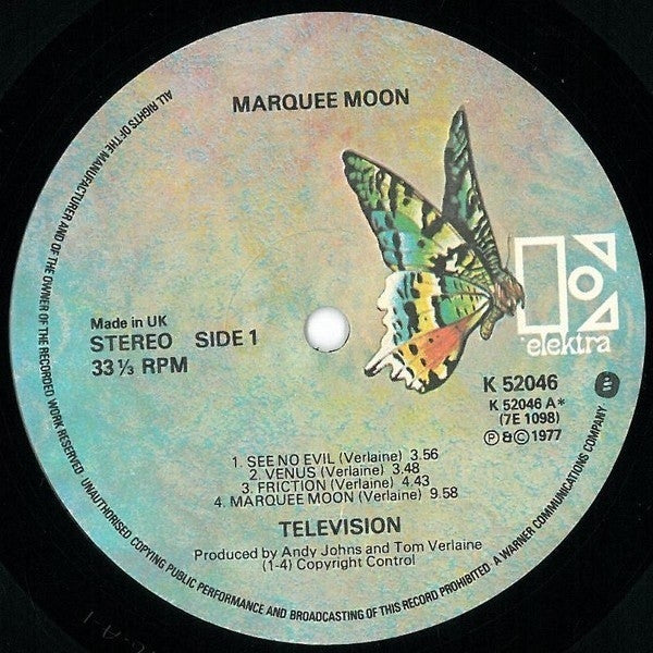 Television : Marquee Moon (LP, Album)