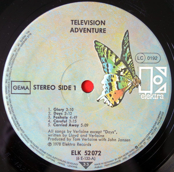 Television : Adventure (LP, Album)