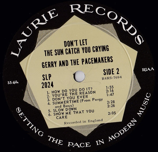 Gerry & The Pacemakers : Don't Let The Sun Catch You Crying (LP, Album)
