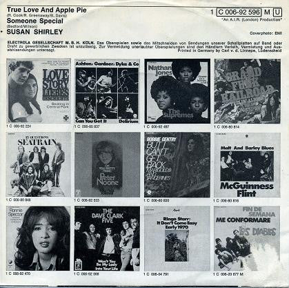 Susan Shirley : True Love And Apple Pie (7", Single, Mono)