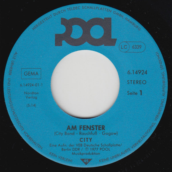 City (3)  / Puhdys : Am Fenster / Hiroshima (7", Single)