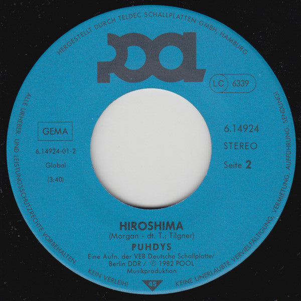 City (3)  / Puhdys : Am Fenster / Hiroshima (7", Single)