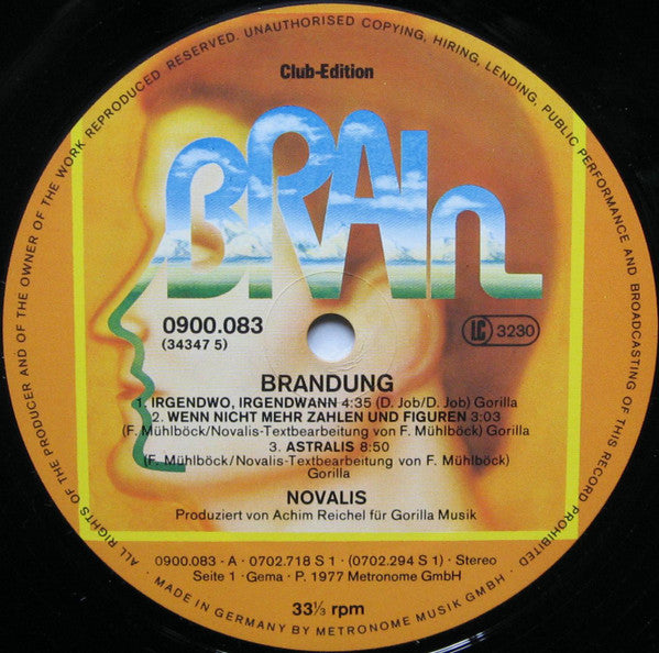 Novalis (3) : Brandung (LP, Album, Club)
