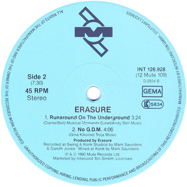 Erasure : Blue Savannah (12", Single)