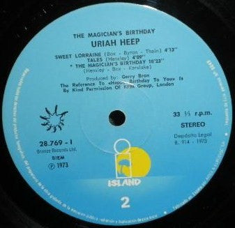 Uriah Heep : The Magician's Birthday (LP, Album, RE, Blu)