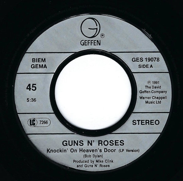 Guns N' Roses : Knockin' On Heaven's Door (7", Single)