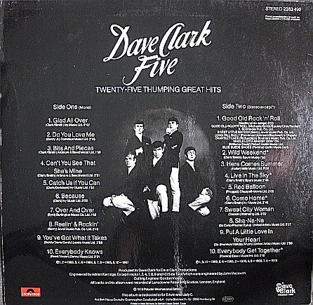 The Dave Clark Five : 25 Thumping Great Hits (LP, Comp)