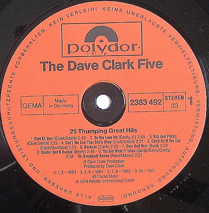 The Dave Clark Five : 25 Thumping Great Hits (LP, Comp)