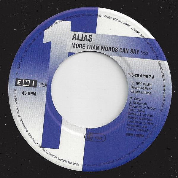 Alias (13) : More Than Words Can Say (7")