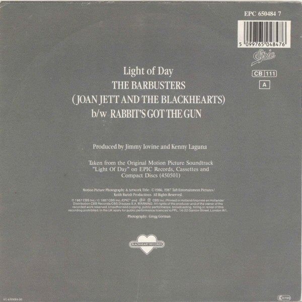 The Barbusters / Joan Jett And The Blackhearts* : Light Of Day (7")