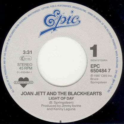 The Barbusters / Joan Jett And The Blackhearts* : Light Of Day (7")