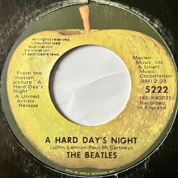 The Beatles : A Hard Day's Night (7", Single, RE, Los)