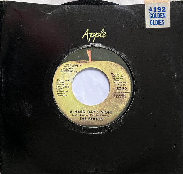 The Beatles : A Hard Day's Night (7", Single, RE, Los)