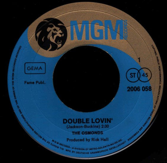 The Osmonds : Double Lovin' (7", Single)