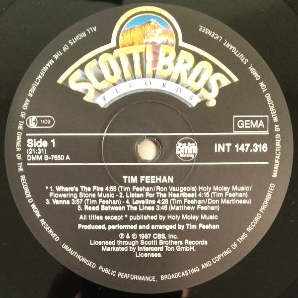 Tim Feehan : Tim Feehan (LP, Album, DMM)