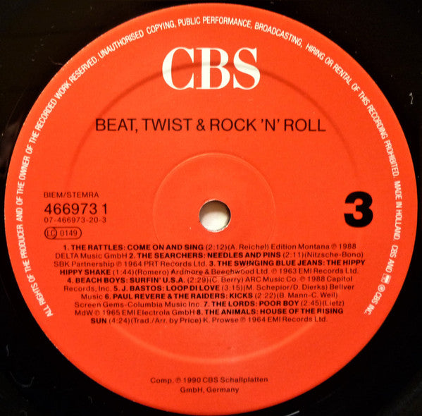 Various : Beat, Twist & Rock'N'Roll (3xLP, Comp)