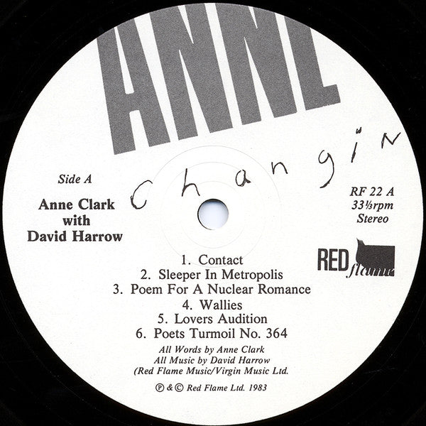 Anne Clark : Changing Places (LP, Album)
