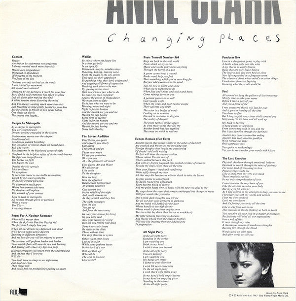 Anne Clark : Changing Places (LP, Album)