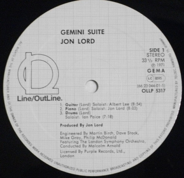 Jon Lord / London Symphony Orchestra : Gemini Suite (LP, Album, RE)