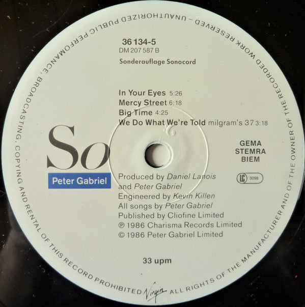 Peter Gabriel : So (LP, Album, S/Edition)