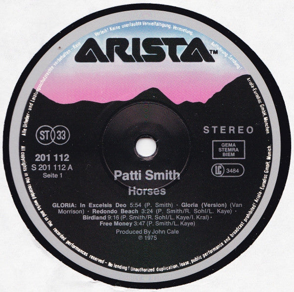 Patti Smith : Horses (LP, Album, RE)