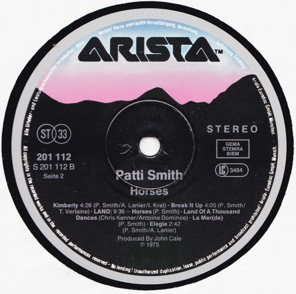 Patti Smith : Horses (LP, Album, RE)