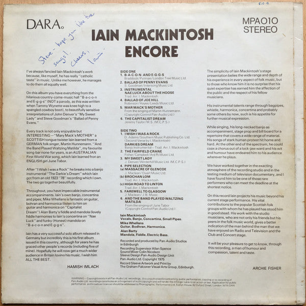 Iain MacKintosh : Encore (LP, Album)