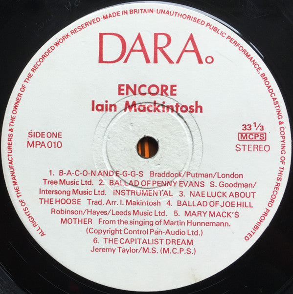 Iain MacKintosh : Encore (LP, Album)