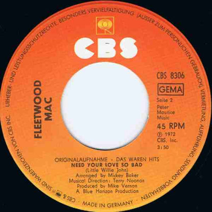 Fleetwood Mac : Albatross / Need Your Love So Bad (7", Single)